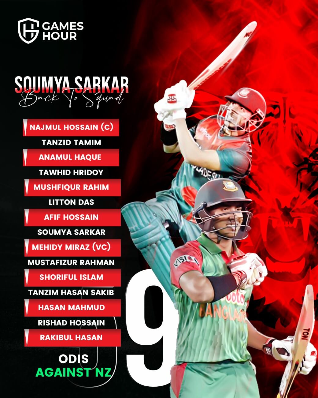 Bangladesh Cricket Team Squads